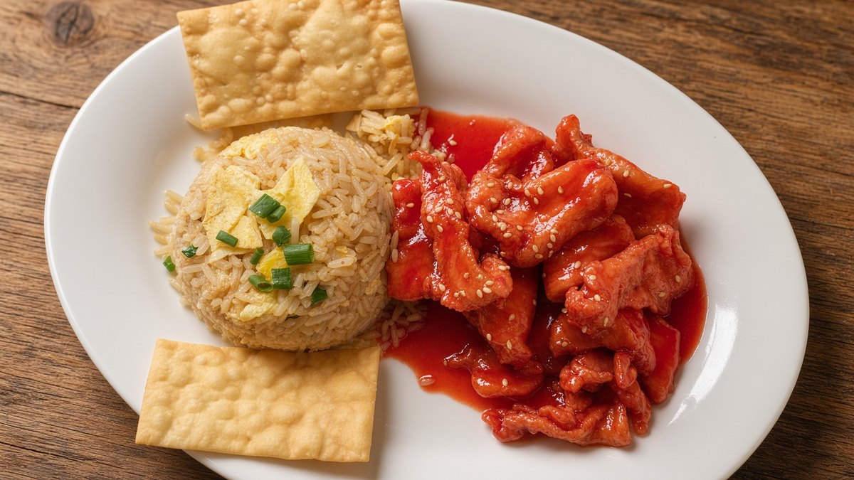 Pollo tipakay c/ chaufa en Chifa Yuan Fen